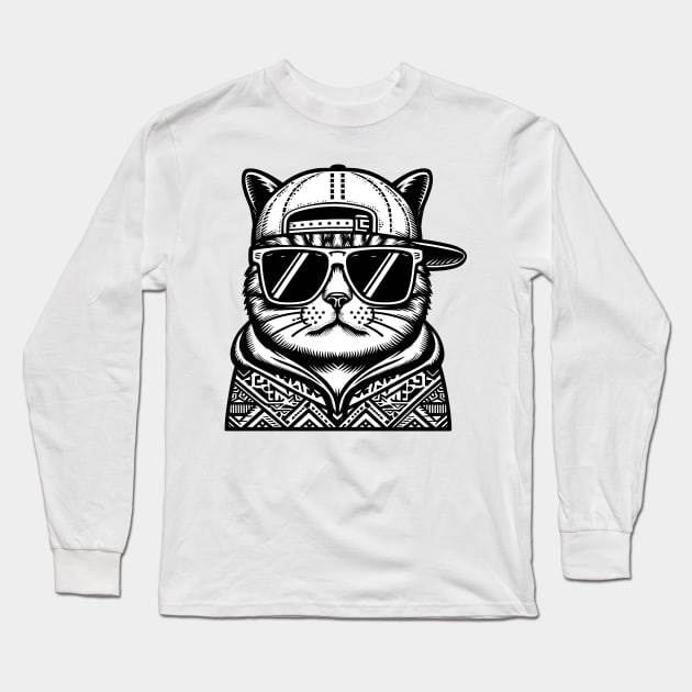 Snapback Cat Long Sleeve T-Shirt by pentaShop